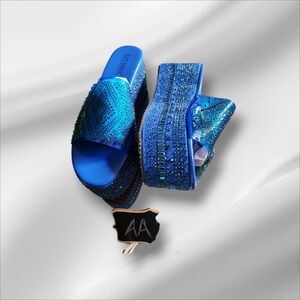Cape Robbin Blue Embellished Mules